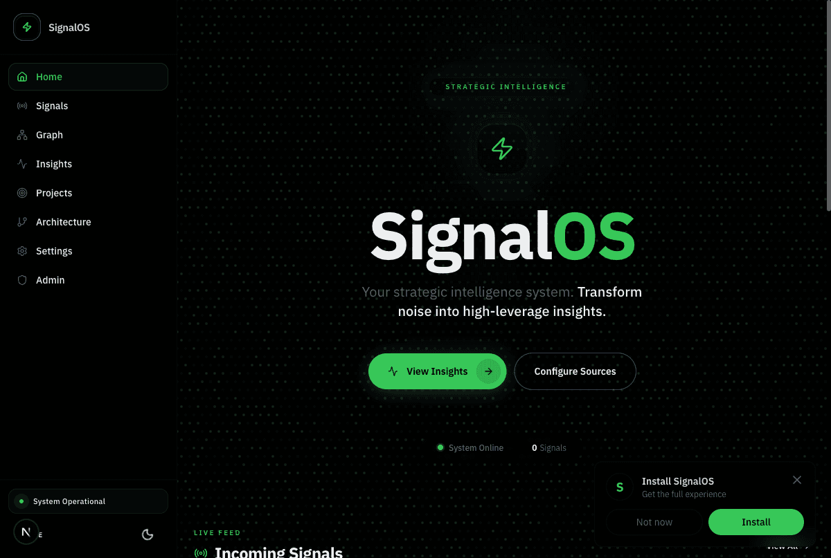 SignalOS hero